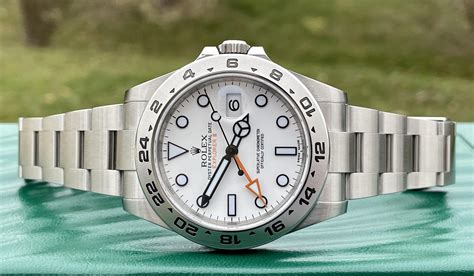 rolex polar white face watch